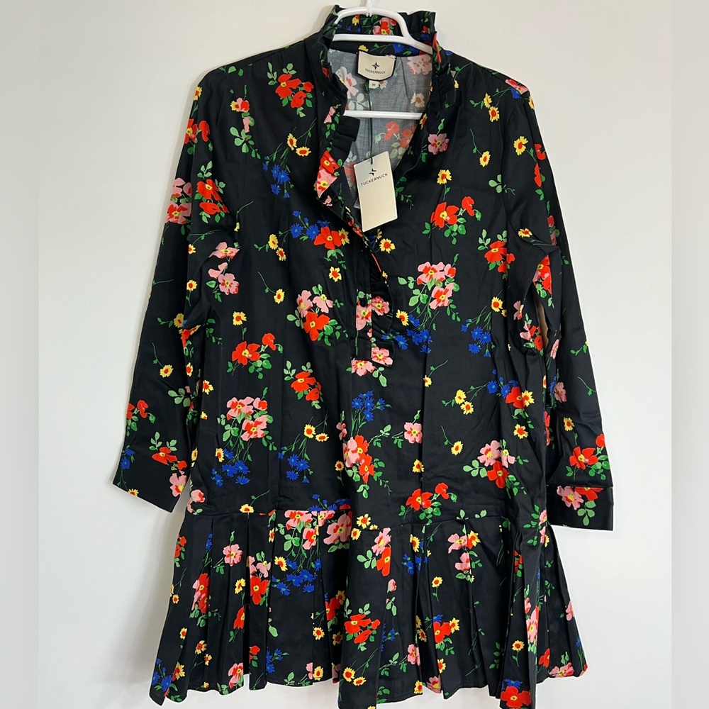 NWT TUCKERNUCK Tate After Light Amaryllis black floral Dress MEDIUM